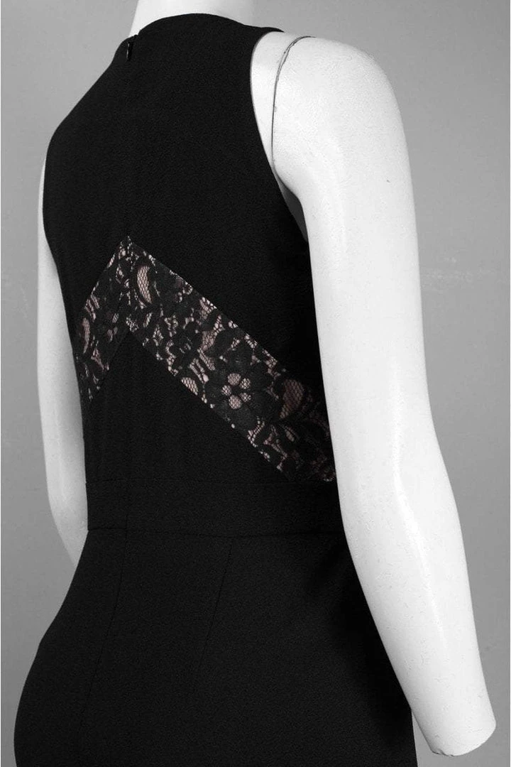 Taylor - Floral Lace Insert Crepe Flare Jumpsuit 5240M 5 Taylor - Floral Lace Insert Crepe Flare Jumpsuit 5240M