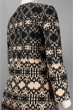 Taylor - Patterned Bateau Neck Dress 5107M Cocktail Dresses