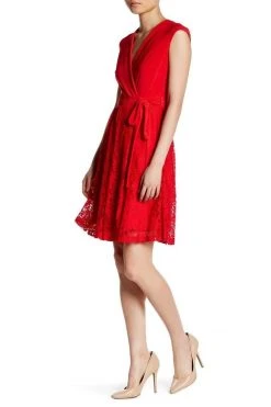 Cocktail Dresses Taylor - Surplice Faux Wrap Dress 8700M