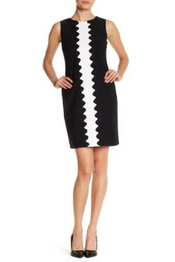 Taylor - Two Tone Jewel Neck Sheath Dress 8682M Cocktail Dresses