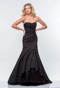 Terani Couture - 151E0314A Strapless Trumpet Wrap Gown