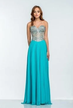 Terani Couture - 151P0036A Sequin Embellished Sweetheart Gown Formal Gowns