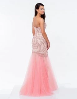 Formal Gowns Terani Couture - 151P0110A Strapless Rose Motif Embellished Mermaid Gown