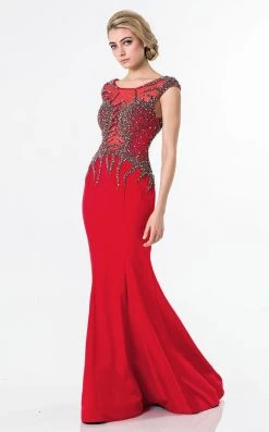 Formal Gowns Terani Couture - 1522E0466A Shimmering Stone Embellished Trumpet Gown