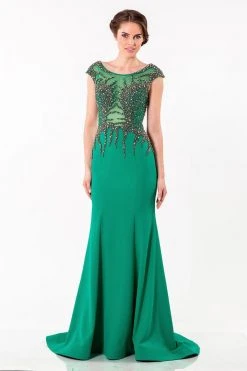 Formal Gowns Terani Couture - 1522E0466A Shimmering Stone Embellished Trumpet Gown