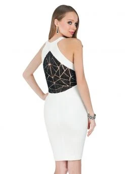 Terani Couture - 1611C0041A Beaded Halter Sheath Dress