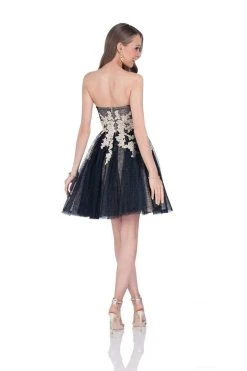 Terani Couture - 1611P0134A Floral Lace Sweetheart A-line Dress Cocktail Dresses