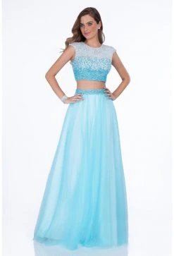 Terani Couture - 1611P1352A Two-Piece Ombre A-Line Gown Formal Gowns