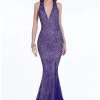 Terani Couture - 1612E0287A Embellished Halter Trumpet Dress Formal Gowns