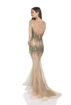 Terani Couture - 1612GL0511A Bedazzled Illusion Bateau Trumpet Dress Formal Gowns