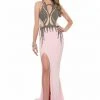 Terani Couture - 1612P0598A Beaded Illusion Halter Sheath Dress 1 Terani Couture - 1612P0598A Beaded Illusion Halter Sheath Dress
