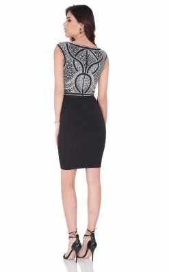 Cocktail Dresses Terani Couture - 1623C1381 Beaded Bateau Neck Cap Sleeves Short Dress 5 Cocktail Dresses Terani Couture - 1623C1381 Beaded Bateau Neck Cap Sleeves Short Dress
