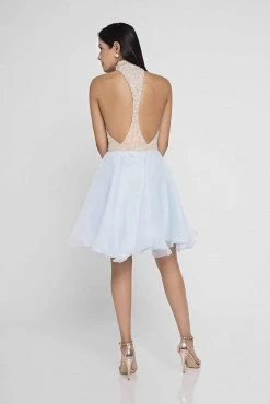 Cocktail Dresses Terani Couture - 1711P2237 Beaded High Neck Cocktail Dress