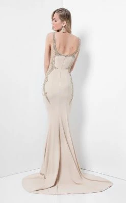Terani Couture 1712E3268 Ornate Paneled Mermaid Gown - 1 Pc Champagne In Size 4 Available Formal Gowns