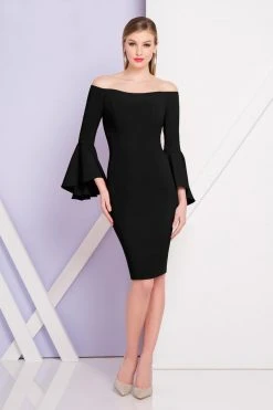 Terani Couture - 1721C4005 Flounce Sleeved Off-Shoulder Dress Cocktail Dresses