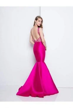 Terani Couture - 1811P5229 Beaded Plunging V-Neck Mermaid Gown Formal Gowns