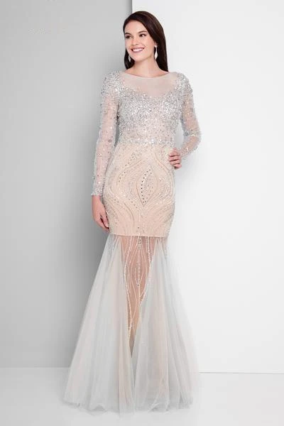 Terani Couture - 1811P5506 Beaded Nude Illusion Tulle Mermaid Gown Formal Gowns 7 Terani Couture - 1811P5506 Beaded Nude Illusion Tulle Mermaid Gown Formal Gowns