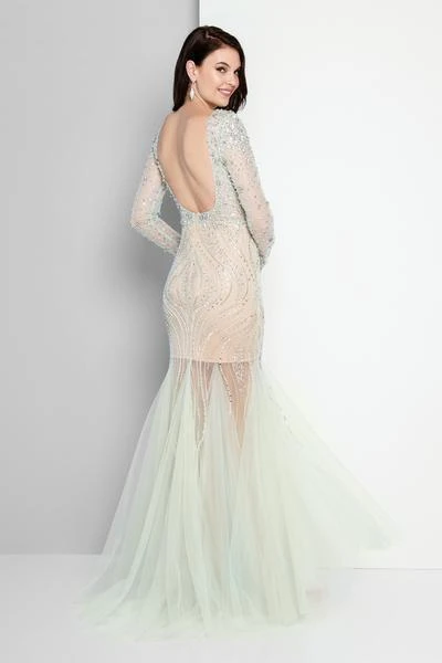 Terani Couture - 1811P5506 Beaded Nude Illusion Tulle Mermaid Gown Formal Gowns 6 Terani Couture - 1811P5506 Beaded Nude Illusion Tulle Mermaid Gown Formal Gowns
