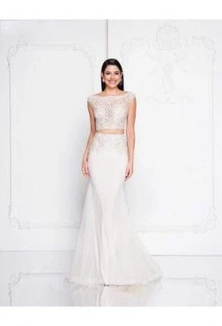 Terani Couture - 1811P5707 Two Piece Embroidered Jersey Trumpet Dress Formal Gowns