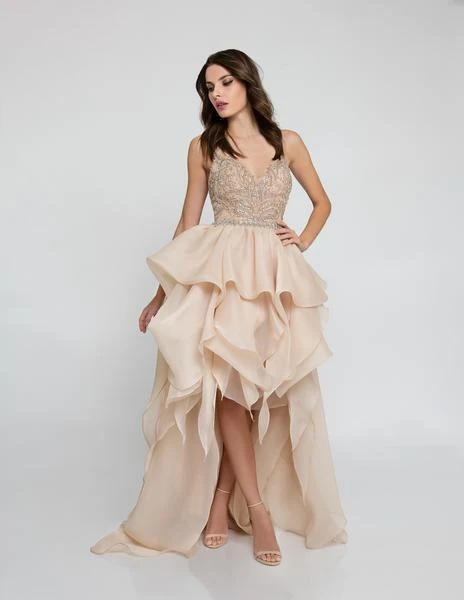 Formal Gowns Terani Couture - 1811P5782 Beaded Bodice T-Strap Hi-Lo Prom Dress 7 Formal Gowns Terani Couture - 1811P5782 Beaded Bodice T-Strap Hi-Lo Prom Dress