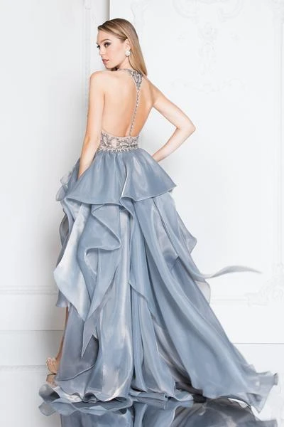 Formal Gowns Terani Couture - 1811P5782 Beaded Bodice T-Strap Hi-Lo Prom Dress 10 Formal Gowns Terani Couture - 1811P5782 Beaded Bodice T-Strap Hi-Lo Prom Dress