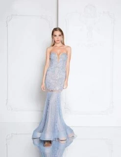 Formal Gowns Terani Couture - 1812GL5369X Beaded Sweetheart Illusion Mermaid Gown