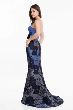 Formal Gowns Terani Couture - 1821E7136 Floral Strapless Mermaid Gown With Slit 5 Formal Gowns Terani Couture - 1821E7136 Floral Strapless Mermaid Gown With Slit