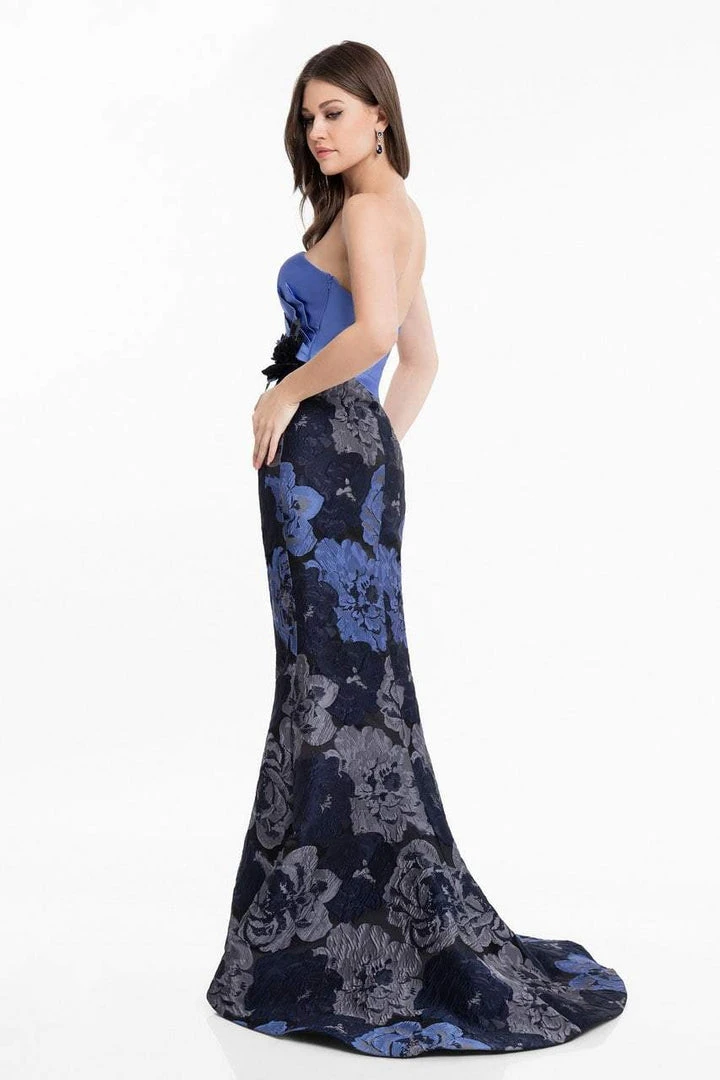Formal Gowns Terani Couture - 1821E7136 Floral Strapless Mermaid Gown With Slit 4 Formal Gowns Terani Couture - 1821E7136 Floral Strapless Mermaid Gown With Slit