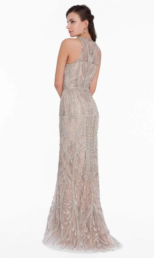 Terani Couture - 1822GL7508 Embroidered Illusion Halter Sheath Dress Formal Gowns 4 Terani Couture - 1822GL7508 Embroidered Illusion Halter Sheath Dress Formal Gowns