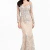 Formal Gowns Terani Couture - 1823M7706 Sequined Sweetheart Long Sleeves Gown