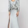 Formal Gowns Terani Couture - 1911M9323 Beaded Floral Appliqued Trumpet Gown