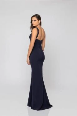 Formal Gowns Terani Couture - 1911P8138 Deep Sweetheart High Slit Trumpet Gown
