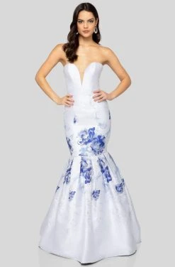 Terani Couture - 1911P8648 Metallic Print Sweetheart Mermaid Dress Formal Gowns