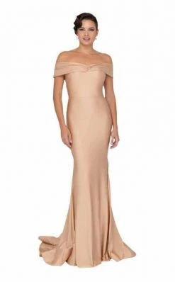 Terani Couture - 1912P8283 Off Shoulder Satin Mermaid Gown Formal Gowns