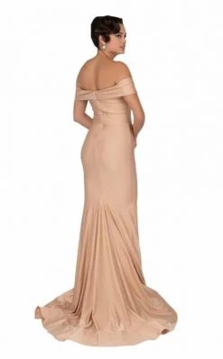 Terani Couture - 1912P8283 Off Shoulder Satin Mermaid Gown Formal Gowns
