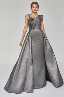 Terani Couture - 1921M0486 Sleeveless Illusion Bateau Long Gown - 1 Pc Black In Size 4 Available Formal Gowns