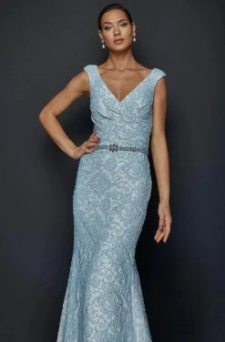 Terani Couture - 1921M0726 Sleeveless Bateau With Shawl Trumpet Dress Formal Gowns