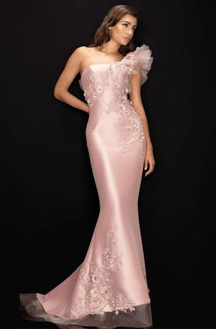 Formal Gowns Terani Couture - 2011E2094 Embellished Asymmetrical Long Dress - 1 Pc Rose In Size 6 Available 3 Formal Gowns Terani Couture - 2011E2094 Embellished Asymmetrical Long Dress - 1 Pc Rose In Size 6 Available