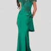 Terani Couture - 2111M5255 Embellished Off Shoulder Long Gown - 1 Pc Emerald In Size 10 Available