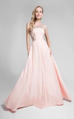 Formal Gowns Terani Couture - Alluring Jeweled High Neck Mikado Ball Gown 1712P2887