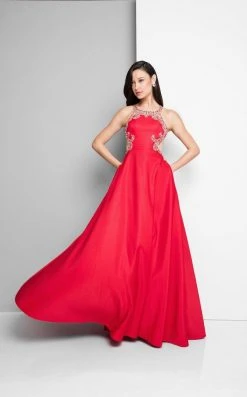 Formal Gowns Terani Couture - Alluring Jeweled High Neck Mikado Ball Gown 1712P2887