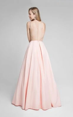 Formal Gowns Terani Couture - Alluring Jeweled High Neck Mikado Ball Gown 1712P2887