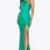 Terani Couture - Asymmetric Twist Knot Prom Dress 2011P1066 - 1 Pc Emerald In Size 4 Available Formal Gowns