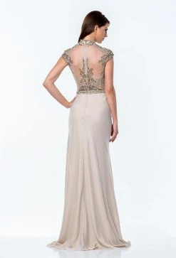 Terani Couture - Beaded High Neck Sheath Gown 151M0352B Formal Gowns