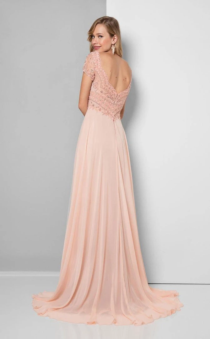 Terani Couture - Beaded Illusion A-Line Gown 1711M3377 Formal Gowns 4 Terani Couture - Beaded Illusion A-Line Gown 1711M3377 Formal Gowns