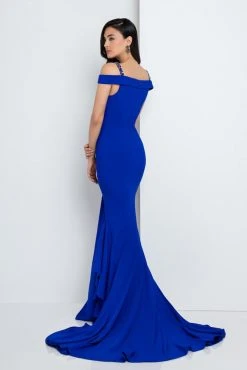 Terani Couture Beaded Straps Off-Shoulder Evening Gown 1723E4264 Formal Gowns