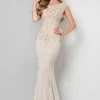 Formal Gowns Terani Couture - Cap-sleeve Embroidered Mermaid Gown 1712M3422.