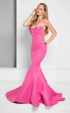 Terani Couture - Drape And Crystal Accented Sweetheart Mermaid Gown 1712P2531 Formal Gowns