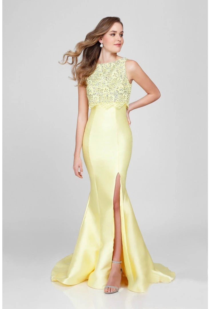 Terani Couture - Elegant Sleeveless Mermaid Dress With Layered Ruffle Train 1713P2556 3 Terani Couture - Elegant Sleeveless Mermaid Dress With Layered Ruffle Train 1713P2556