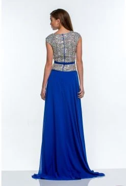 Formal Gowns Terani Couture - Embellished Bateau Neck A-Line Gown 151M0351B